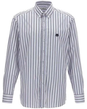 Etro Logo Embroidery Shirt - Blue