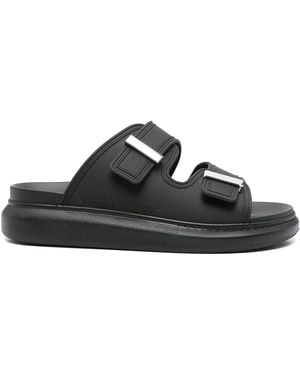 McQueen Hybrid Rubber Double-Strap Sandals - Black