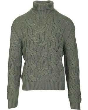 Mauro Ottaviani Cashmere Cable Knit Jumper - Green