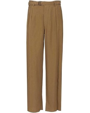 Giorgio Armani Tailored Trousers With Pleats - Natural