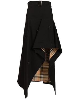 Burberry Gonna Trench Asimmetrica - Nero