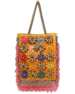 Kurt Geiger Mini Beaded Tote Bag - Orange