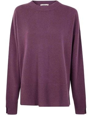 Nuur Long Sleeves Round Neck Sweater - Purple