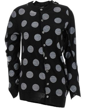 Junya Watanabe Polka Dot Maxi Cardigan - Black