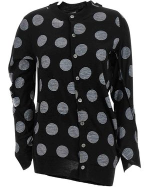 Junya Watanabe Maxi Cardigan A Pois - Nero
