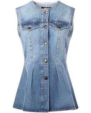 ROTATE BIRGER CHRISTENSEN Denim Top - Blue