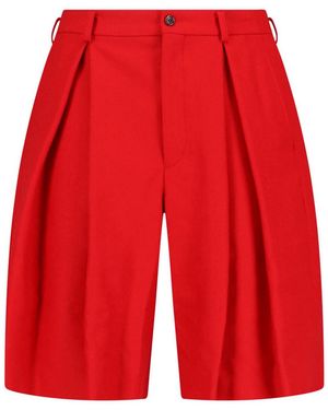 Comme Des Garcons Hommes Plus Wool Shorts - Red