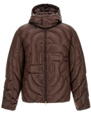 CASABLANCA Monogram' Quilting Down Jacket - Brown