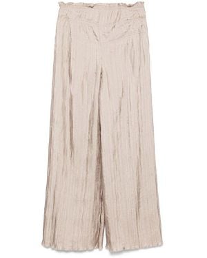 Alberta Ferretti High Waist Trousers - Natural