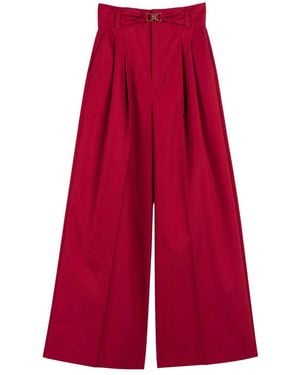 Twinset Loose Trousers With Detachable Belt - Red