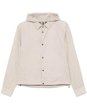Emporio Armani Nylon Hooded Jacket - Natural