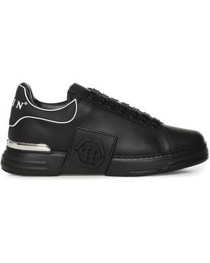 Philipp Plein Phantom Kick$ Leather Trainer - Black