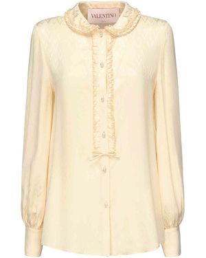 Valentino Garavani Toute La V Silk Shirt - Natural