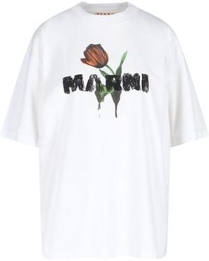 Marni T-Shirt Logo - White