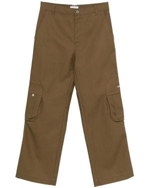 Off-White c/o Virgil Abloh 'Bookish' Cotton Round Pocket Cargo Trousers - Green