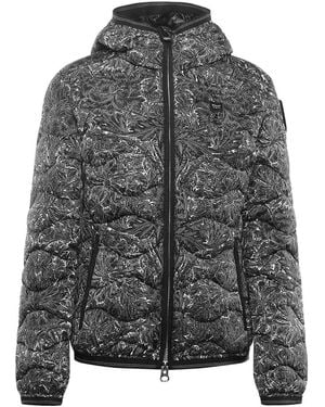 Blauer Camellia Wave-Print Down Jacket - Gray