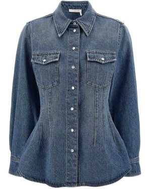 Chloé Denim Shirt Snap Pockets - Blue