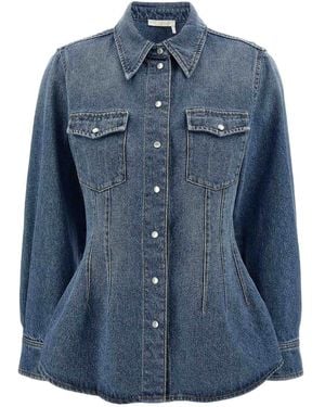Chloé Denim Shirt Snap Pockets - Blue