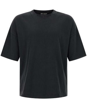 Palm Angels Curved Logo T-Shirt - Black