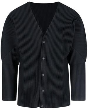 Homme Plissé Issey Miyake Cardigan Plissettato - Black