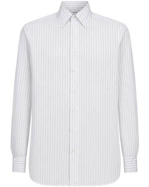 Lardini Camicia A Righe Verticali - Bianco