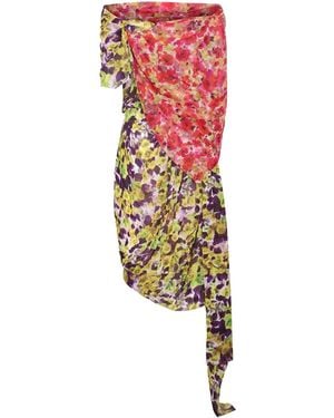 Dries Van Noten Multicolour Silk Blend Dress - Red