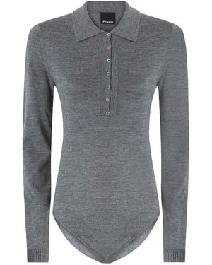 Pinko Ajaccio Body Fine Pure Merino Corvo - Grigio