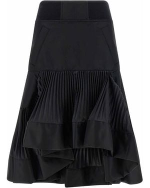 Sacai Pleated Insert Skirt - Black