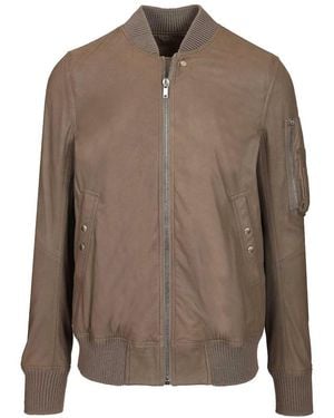 Rick Owens Aviator Leather Jacket - Brown