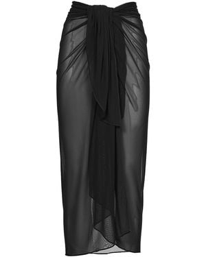 Fisico Long Stretch Tulle Sarong - Black
