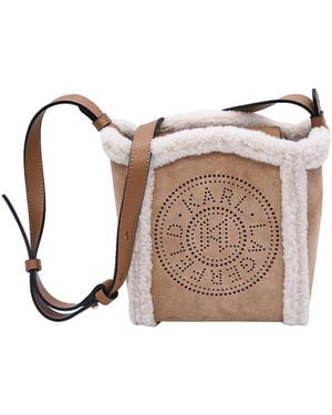 KARL LAGERFELD K/Circle Small Shearling Shoulderbag - Natural