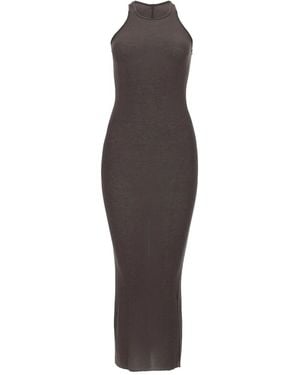 Rick Owens Silk Blend Midi Dress - Brown