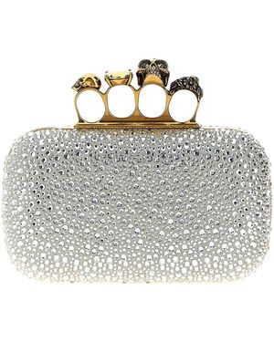 McQueen Knuckle Clutch - White