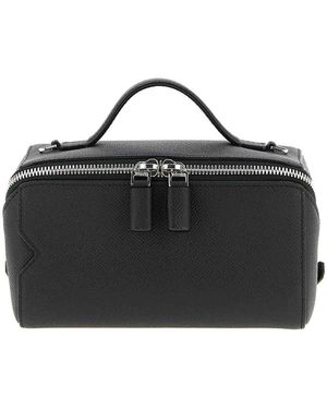Valextra V-Line Crossbody Bag - Black