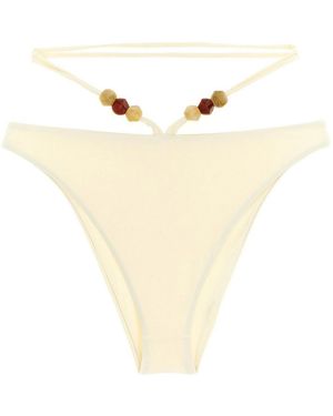 Magda Butrym Re26 Beaded-Detail Bikini Bottoms - Natural