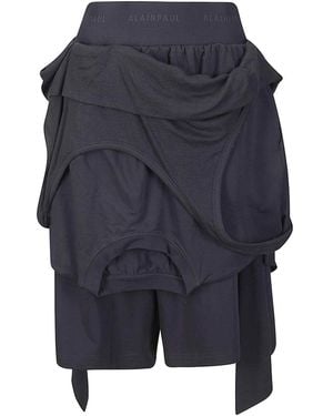 ALAINPAUL Layered Shorts - Blue