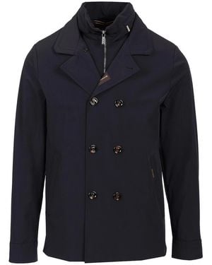 Moorer Double-Breasted Jacket - Blue