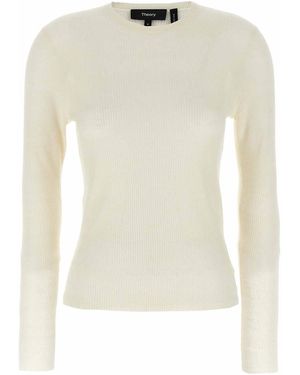 Theory Viscose Linen Jumper - Natural
