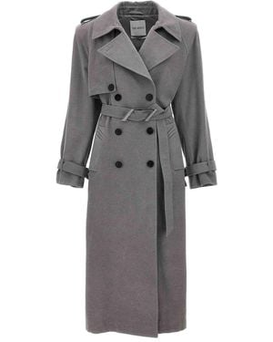 The Attico Double-Breasted Trench Coat - Grey