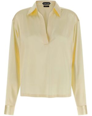 Tom Ford Silk Polo Shirt - Yellow