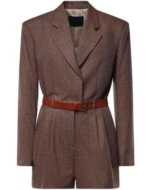 Dondup Short Jumpsuit With Belt - Brown