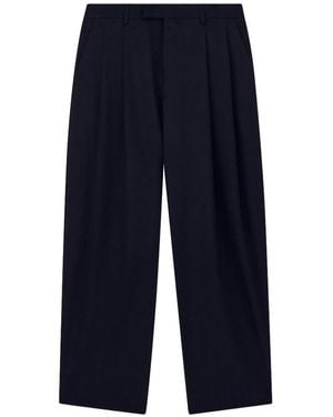 Giorgio Armani Oversized Virgin Wool Trousers - Blue