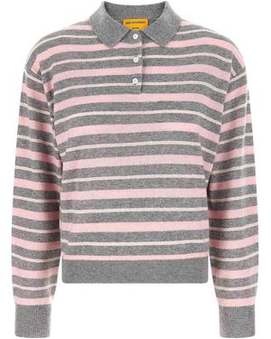 Guest In Residence Clloegiate Stripe Polo Sweater - Grigio