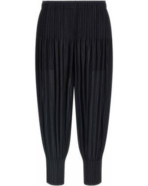 Pleats Please Issey Miyake 'Fluffy Basics' Trousers - Black