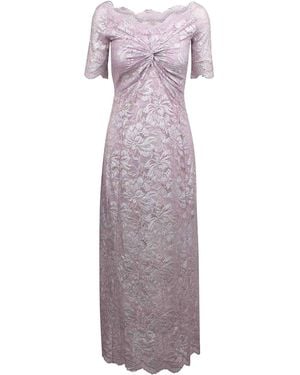 Rabanne Long Lace Dress With Induction - Purple