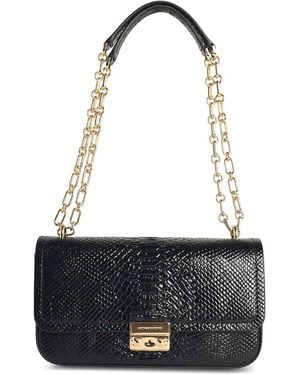 Michael Kors Tribeca Snake Print Leather Shoulder Bag - White