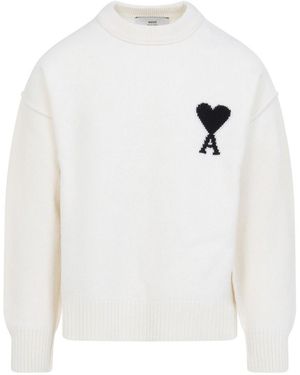 Ami Paris Adc Crewneck Sweater - White
