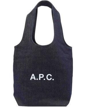 A.P.C. Small Nino Tote Bag - Blue