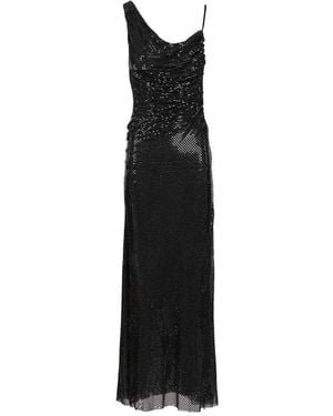 Self-Portrait Draped Dress - Black