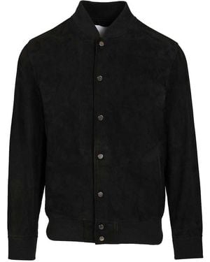 Blusotto Elthon Suede Bomber Jacket - Black